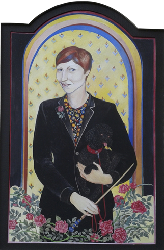 Gillian Barlow, Portrait with Poodle